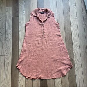 Saca Linen Flax Coral Sleeveless Tunic